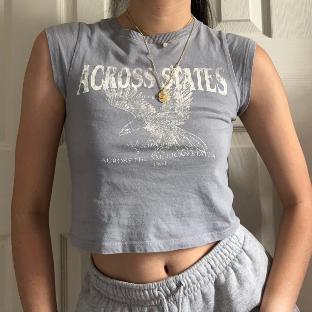 H&M Light Blue Short Jersey Top